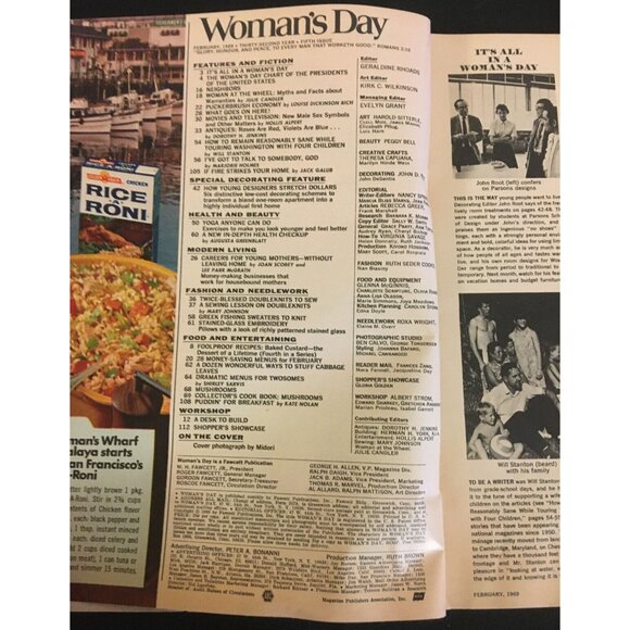 Woman's Day VINTAGE February 1969 Vol. 32 No. 5 Cooking for 2 Mushroom Cookbook - Picture 4 of 7